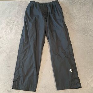 DryJoys Pants Mens XL Black Footjoy Golf Windbreaker Snap Side Zip Water Resist
